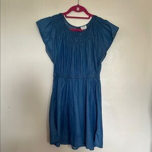 Crewcuts Sweet Chambray Blue Pleated Sundress with Flutter Sleeves - Size 12